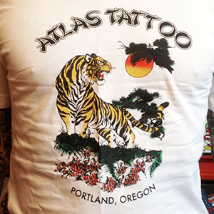 Atlas Tattoo Tiger T-shirt Print