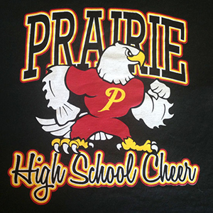 Prairie High School Cheer T-shirt print